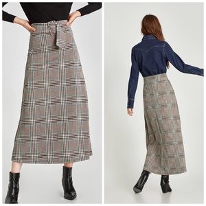 ZARA Plaid Checked Skirt